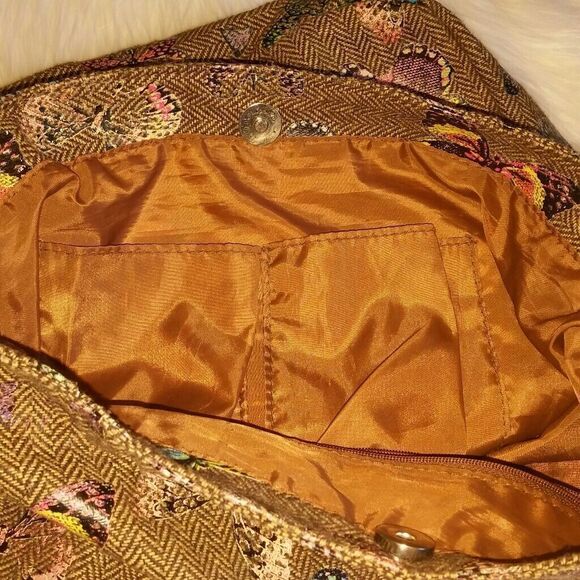 Butterfly and Herringbone print Tote Bag - Picture 4 of 5